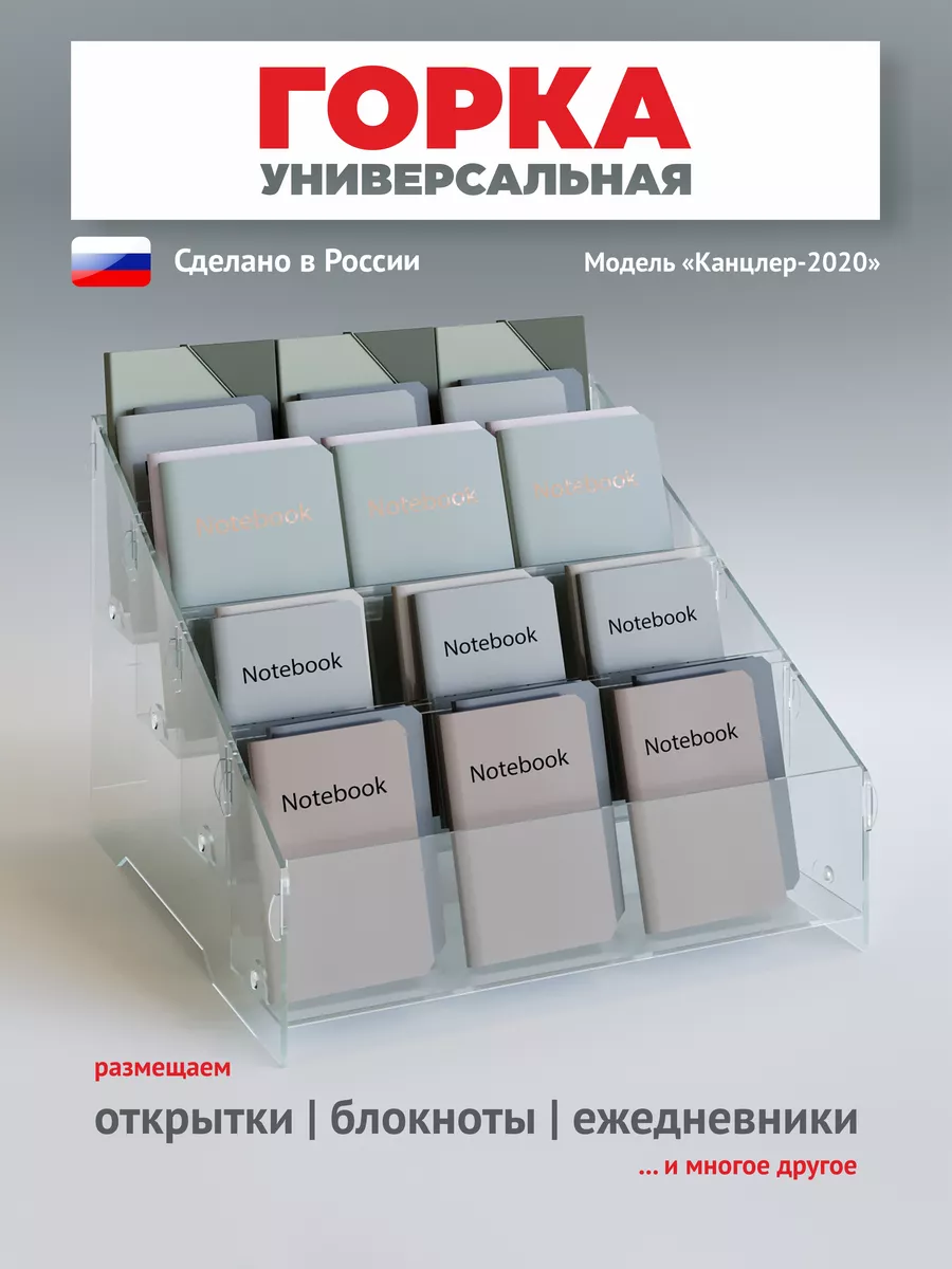 Витрина настольная с полками