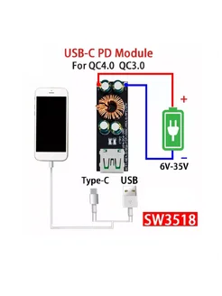 Модуль быстрой зарядки SW3518 Type-C QC3.0-4.0 6-35В gadjet72 200349768 купить за 424 ₽ в интернет-магазине Wildberries