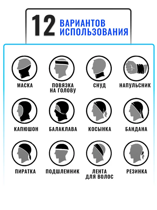десантник снуд бафф маска с черепом, черный, фото 4