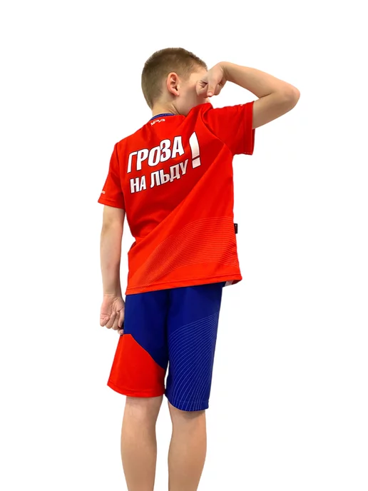 NPP HOCKEY Спортивный костюм с шортами и футболкой для спорта, синий, фото 6