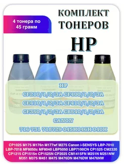 Комплект тонеров HP CP1025 M175 M251N M475 190 г aqc 200420353 купить за 1 999 ₽ в интернет-магазине Wildberries