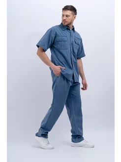 Костюм летний из хлопка рубашка и брюки AliJeans 200420960 купить за 2 105 ₽ в интернет-магазине Wildberries