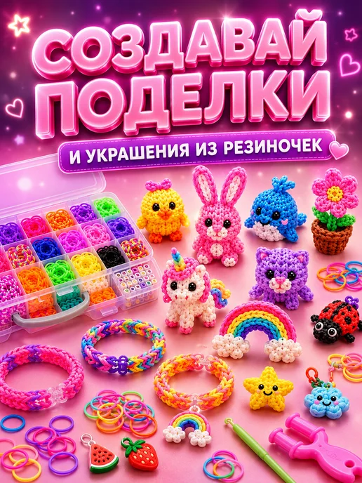 Strange Cat Набор резинок для плетения браслетов, красный, фото 8