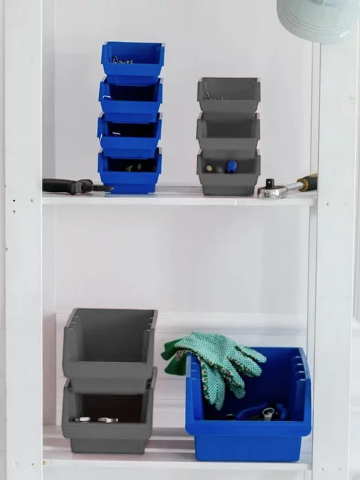 GARDENPLAST Лотки для метизов 115×115×75 мм с настенными планками, 115x115, фото 6