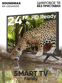 Телевизор SMART TV SM-LED24M09S, HD Ready Soundmax 200536300 купить за 10 078 ₽ в интернет-магазине Wildberries