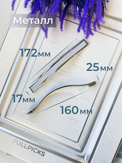 FULLPICKS Ручки мебельные хром 160 мм, серый, фото 3