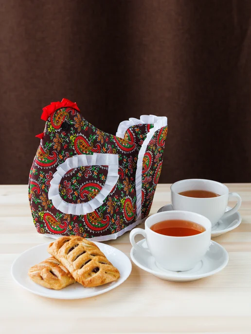 Рукавица Грелка на чайник Курица, коричневый, фото 2