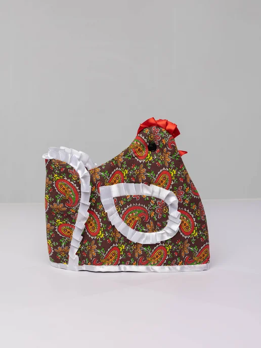 Рукавица Грелка на чайник Курица, коричневый, фото 4