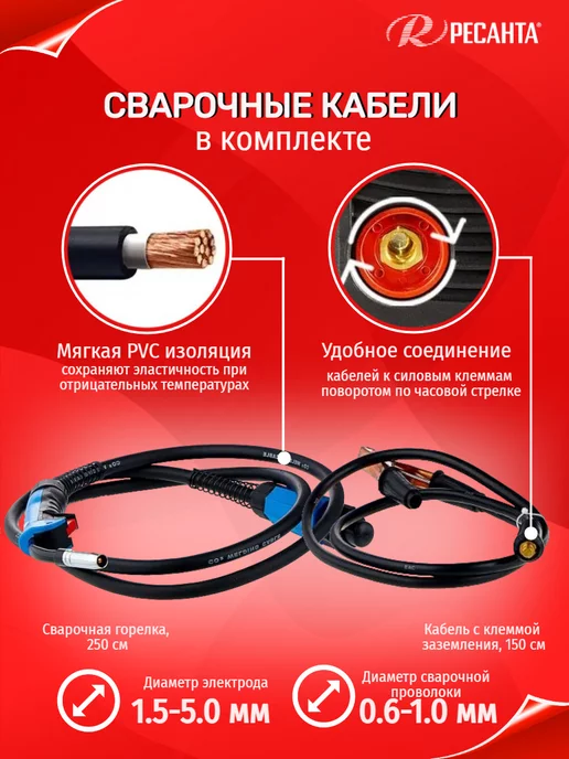 РЕСАНТА Сварочный полуавтомат с газом и проволокой САИПА-200, вариант, фото 7