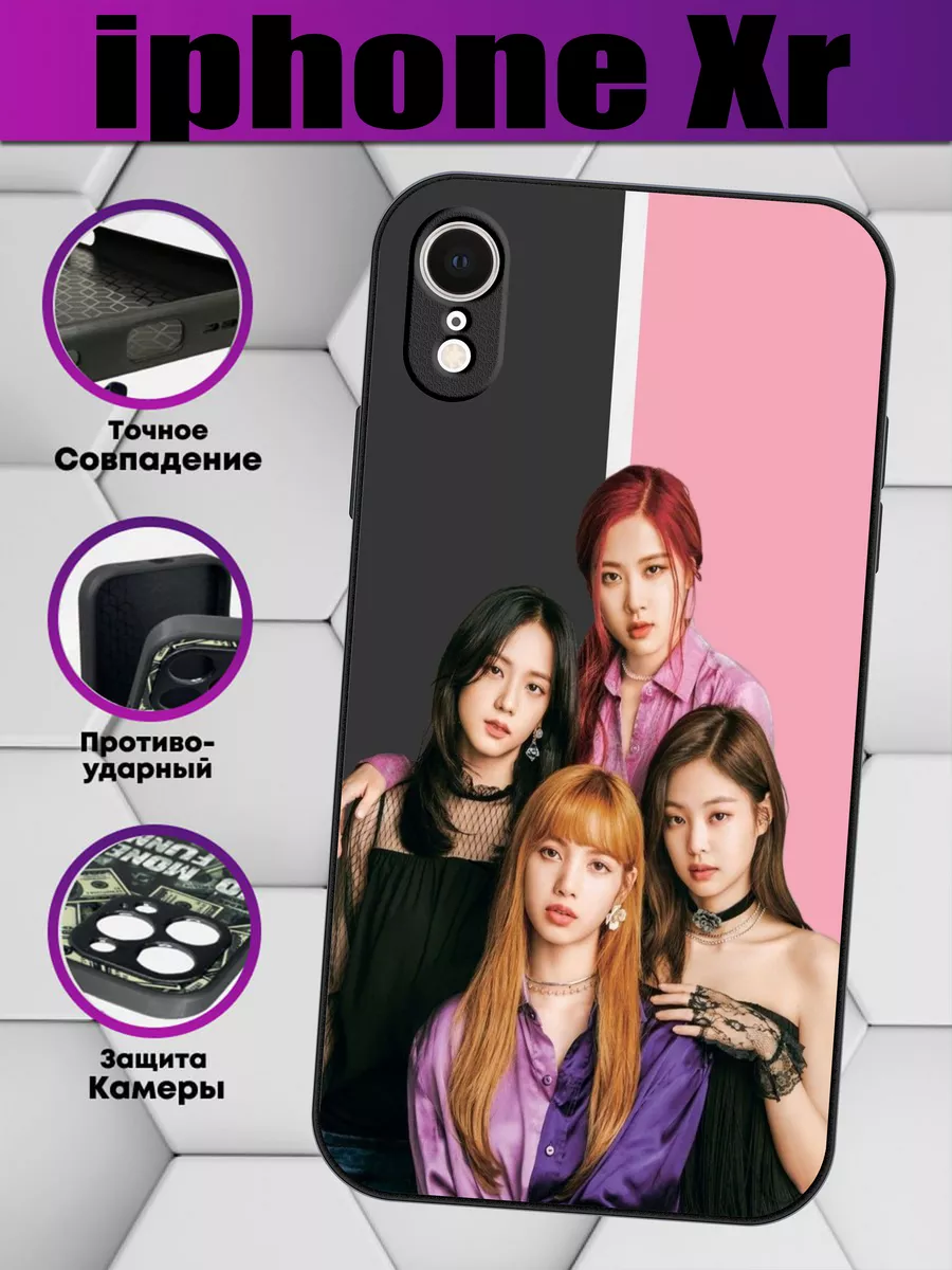 Чехол на iphone xr с принтом black pink Mega cases 200548432 купить за 455  ₽ в интернет-магазине Wildberries