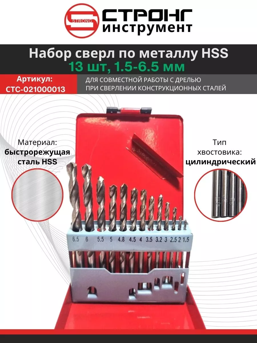 Набор сверл по металлу HSS 13...