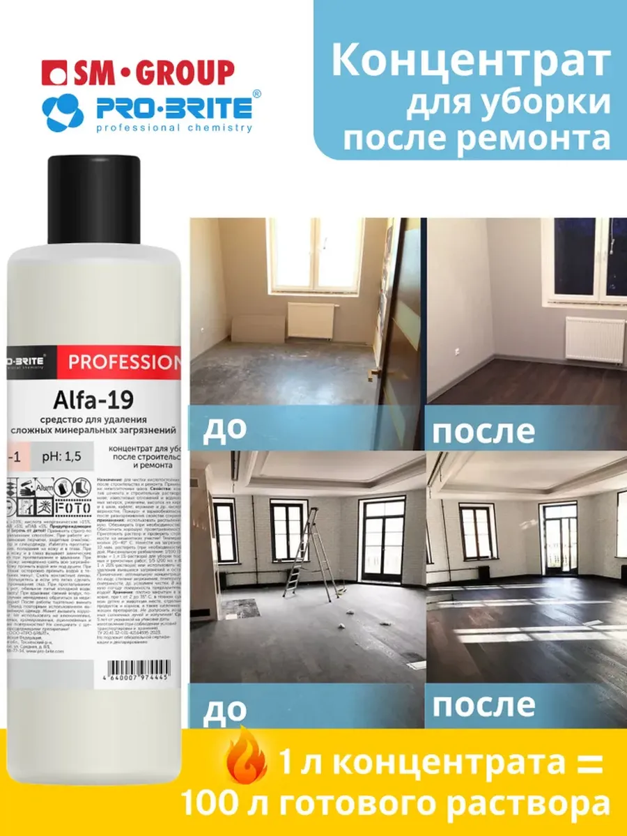Концентрат для уборки после строительства и ремонта ALFA-19