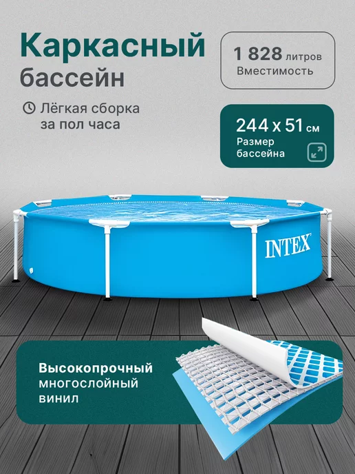Intex Бассейн каркасный 244х51 см, 244x51 см, фото 5