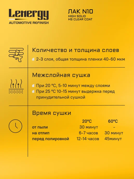 LENERGY Лак автомобильный High Solid + СТАНД отв, комплект 1,5л, 1,5 л, фото 4