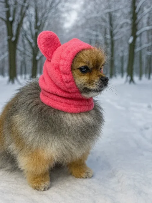 Patriky Зимняя шапка с ушками для собак для животных, розовый, фото 2