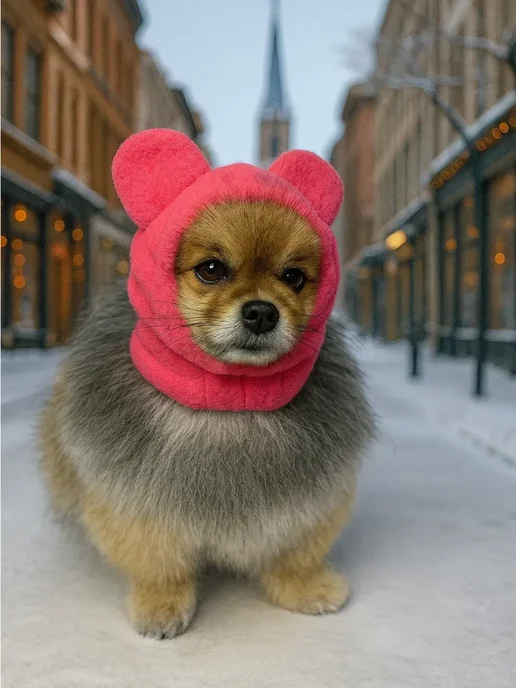 Patriky Зимняя шапка с ушками для собак для животных, розовый, фото 7