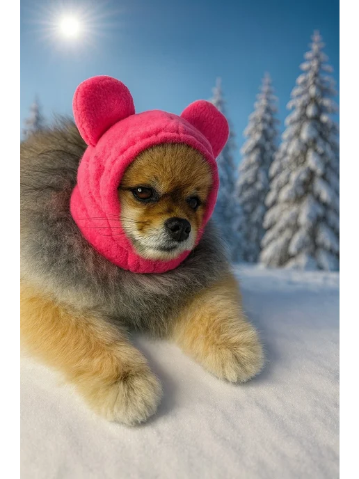 Patriky Зимняя шапка с ушками для собак для животных, розовый, фото 8