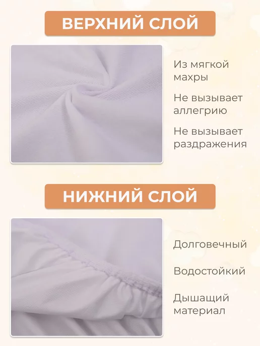 Авроратексдизайн Наматрасник непромокаемый 60х120 на резинке с бортиками, 60x120, фото 2
