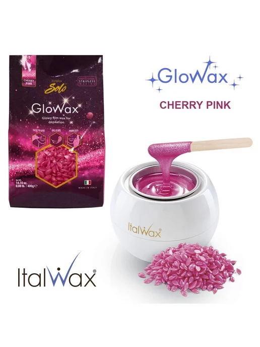 ITALWAX Воск для лица Cherry Pink 400 г. + Шпатели 20 шт, 400 г, 20 шт, фото 3