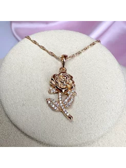 Подвеск на цепочке "Роза Голд", xuping jewelry 200602393 купить за 1 415 ₽ в интернет-магазине Wildberries