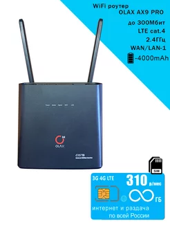 WiFi роутер AX9 black, безлимитный интернет за 310р Olax 200616282 купить за 6 488 ₽ в интернет-магазине Wildberries