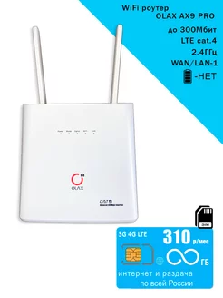 WiFi роутер AX9 white, безлимитный интернет за 310р Olax 200616283 купить за 6 238 ₽ в интернет-магазине Wildberries