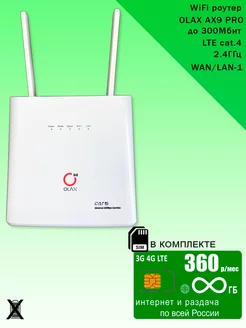 WiFi роутер AX9 white, безлимитный интернет за 360р Olax 200621869 купить за 7 023 ₽ в интернет-магазине Wildberries