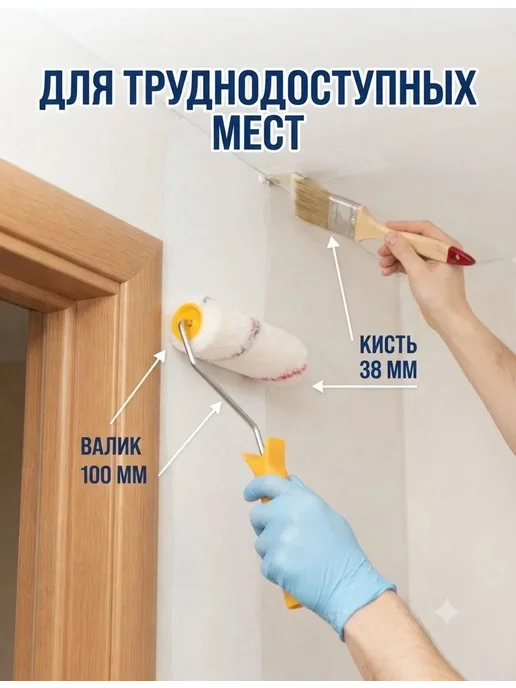 МИР отделки Валик для краски малярный набор, синий, фото 5