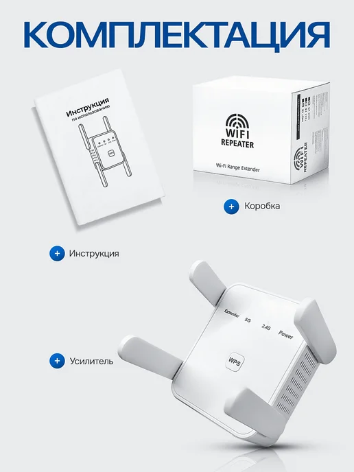 SHIGAWAY Усилитель wi-fi сигнала репитер 2,4-5 Ггц 1200 Мбит с, белый, фото 6