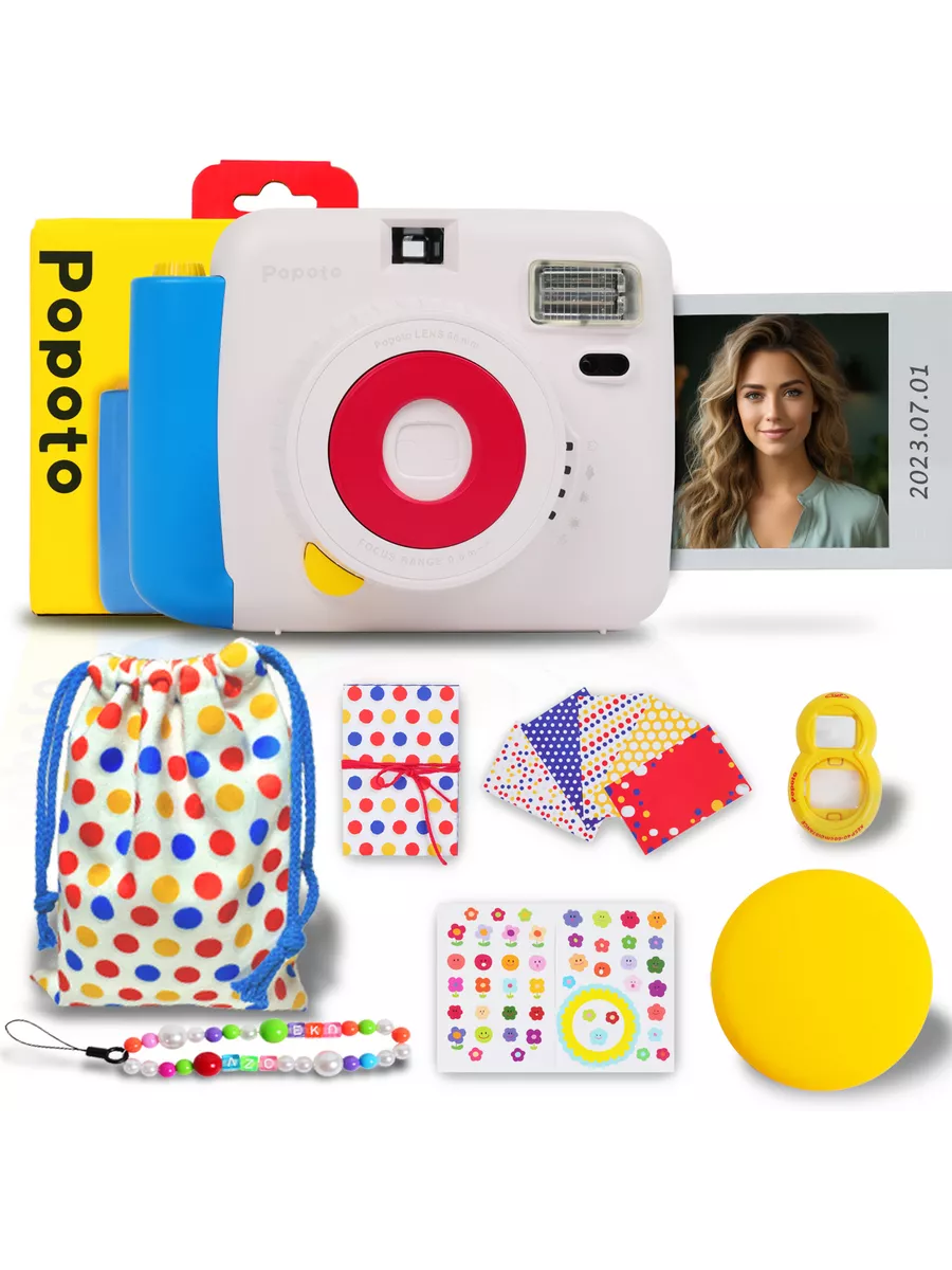 Instax Mini 20шт + Фотоаппарат Popoto Instant Camera Fujifilm 200681619  купить за 9 799 ₽ в интернет-магазине Wildberries