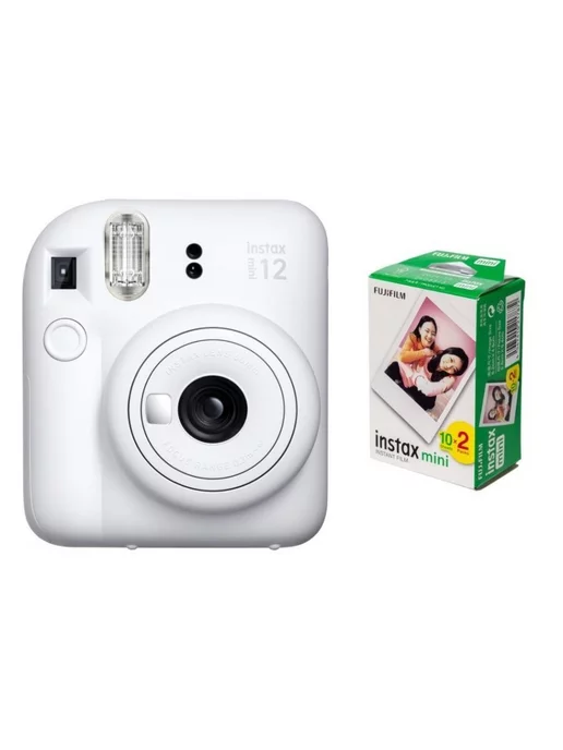 Fujifilm Instax Mini фотопленка 20шт + Фотоаппарат Mini 12 Белый