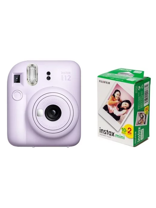 Fujifilm Instax Mini фотопленка 20шт + Фотоаппарат Mini 12 Фиолетовый