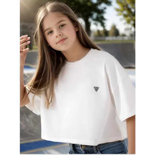 Футболка оверсайз белая укороченная