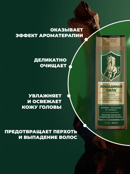 Лошадиная Сила Шампунь мужской от перхоти и против выпадения волос 400мл, 400 мл, фото 3