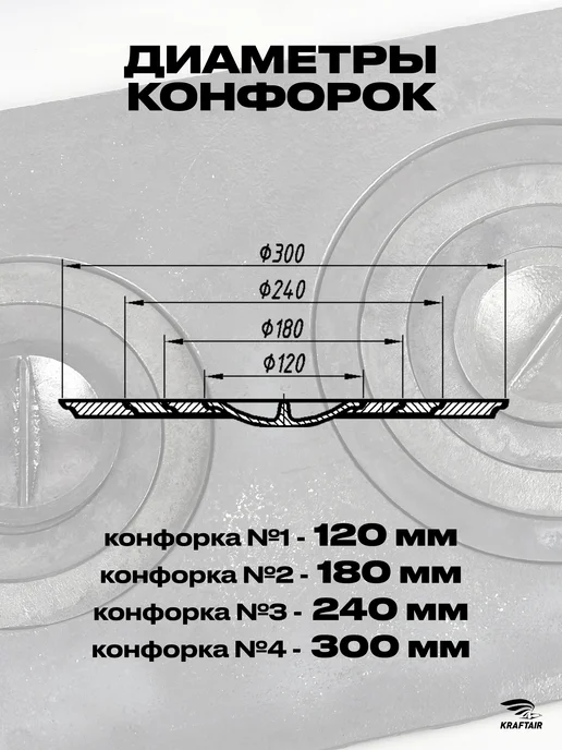KRAFTAIR чугун Плита печная чугунная для печи 760х455 мм, 760x455 мм, фото 4