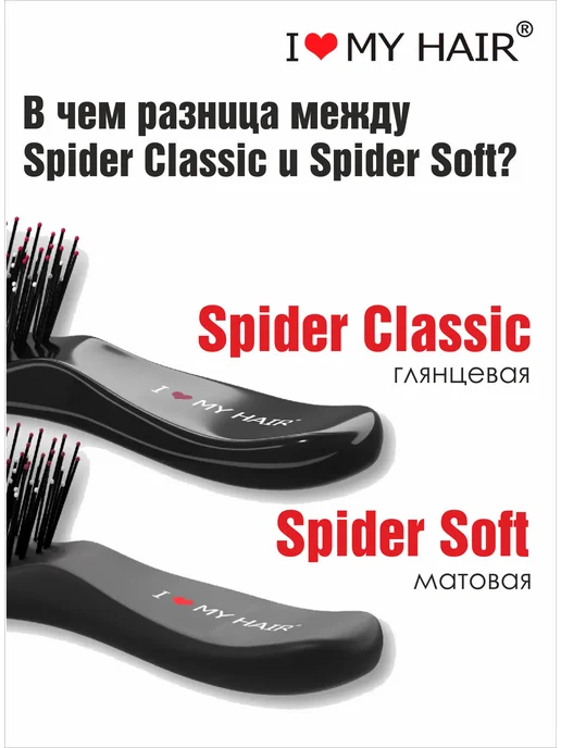 I love my hair Расческа для волос массажная компактная, черный, фото 6