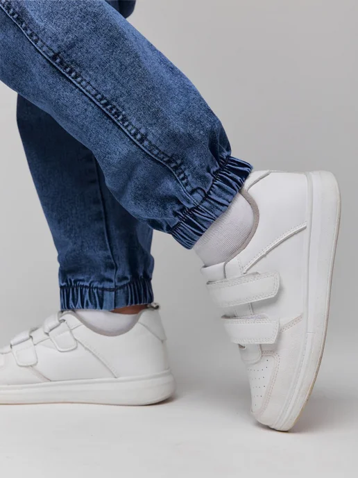 Bear Jeans Джинсы на резинке подростковые джоггеры школьные, синий, фото 6