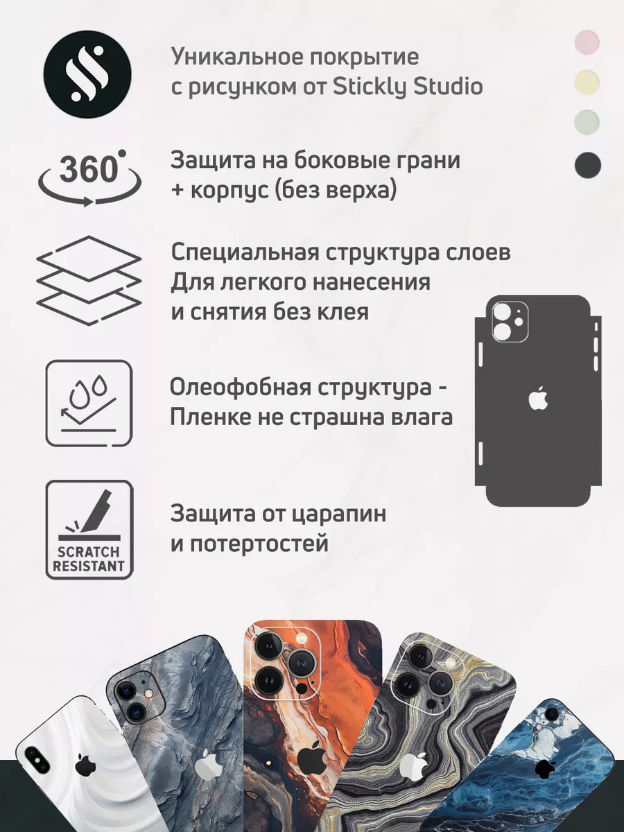 Защитная пленка на iPhone 11 задняя Stickly Studio 200737524 купить за 588  ₽ в интернет-магазине Wildberries