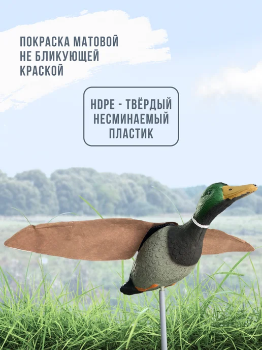 Подсадная утка Mallard летящая на основании селезень, вариант, фото 3