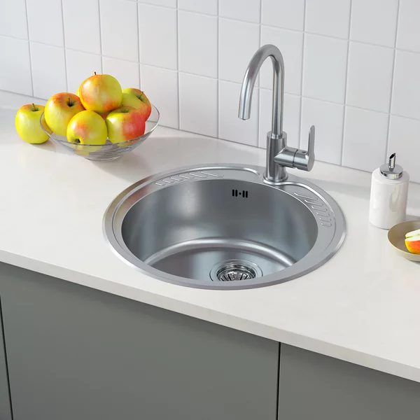 Фото товара на маркетплейсе wildberries Мойка с сифоном нержавеющая сталь 51 см