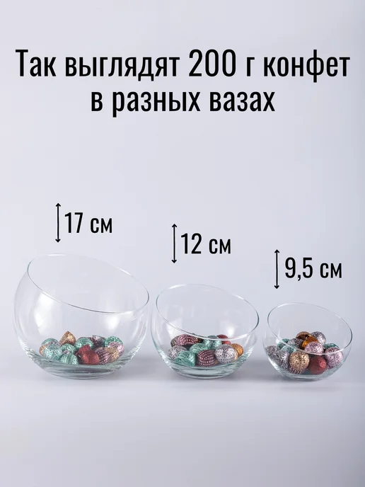 ЧАЙКИН БЕРЕГ Конфетница стеклянная шар Инфинити Большая, белый, фото 4