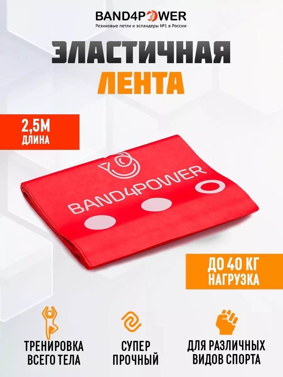 Эластичная лента, резина, 40 кг, красная Band4Power 200797019 купить за 392  ₽ в интернет-магазине Wildberries