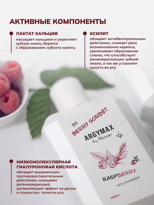 ARGYMAX by Nechaev Ополаскиватель для полости рта «Ягодный сорбет», 500 мл, 500 мл, фото 4