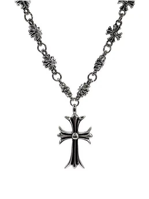 Chrome hearts Подвеска с крестом Хром Хартс.Цепь. rick owens. new rock.erd, серый