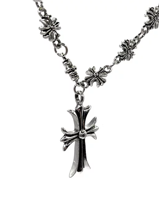 Chrome hearts Подвеска с крестом Хром Хартс.Цепь. rick owens. new rock.erd, серый, фото 2