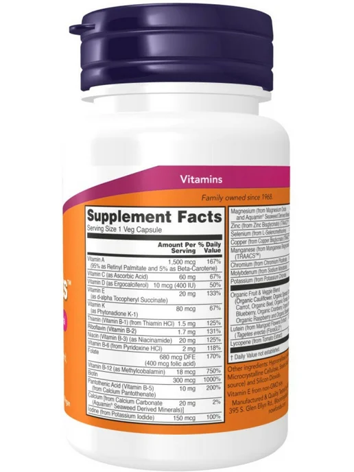 NOW Foods Daily Vits Multi vitamin & mineral мультивитамины и минералы, вариант, фото 2