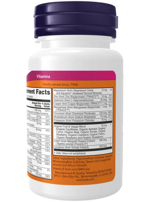 NOW Foods Daily Vits Multi vitamin & mineral мультивитамины и минералы, вариант, фото 3