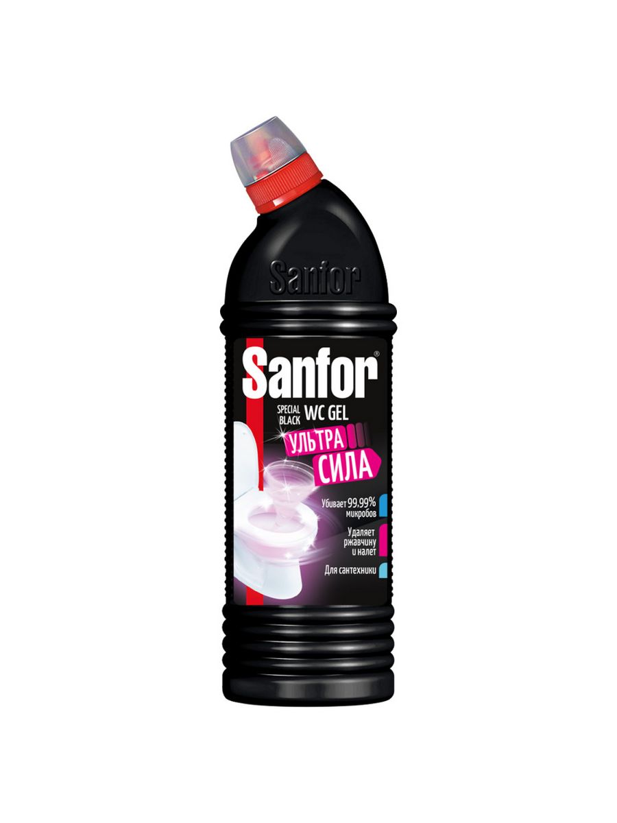 Гель sanfor. Чистящий гель для сантехники Sanfor WC Black Gel 750 мл. Санфор гель 750 Special Black. Средство для Sanfor WC Gel. Sanfor гель для унитаза Special Black Цветущая Сакура.