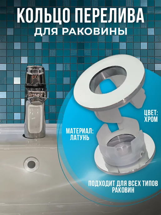 Aqua Sonia Кольцо перелива для раковины, серый