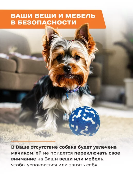 Purrfect Place Игрушка для собак мяч суперпрочный, синий, фото 4